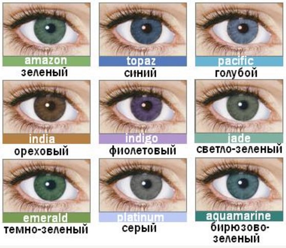 Разновидности линз для карих глаз