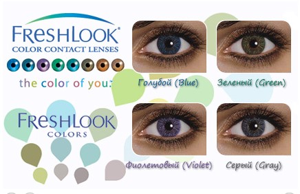 Голубые контактные линзы FreshLook